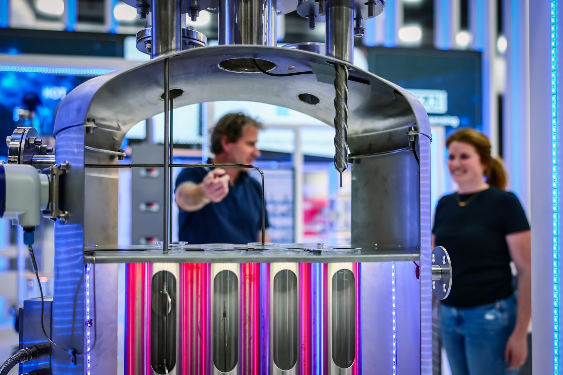 Business interaction at the exhibition